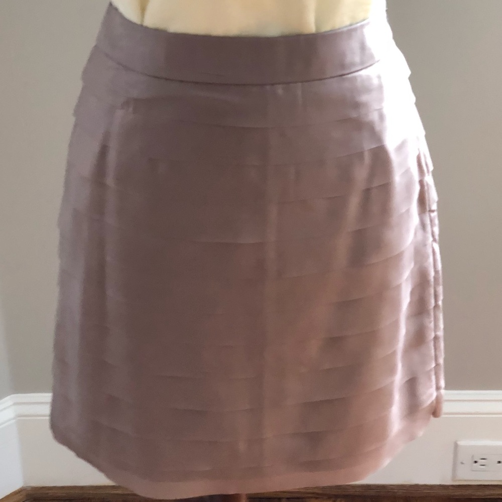 Ann Taylor Loft Mauve Layered Silk Skirt - Picture 3 of 7